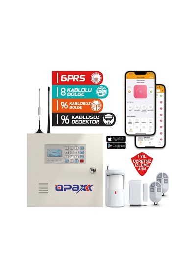 Opax-2646 Kablolu Ve Kablosuz Gprs/gsm Alarm Paneli