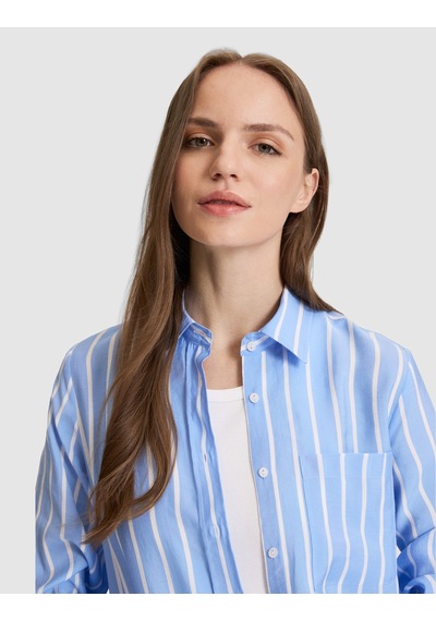 Pierre Cardin Kadın Mavi Gömlek Desenli 50324450-vr249