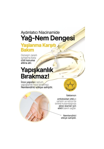 Yeppda %3 Niacinamide İçeren Aydınlatıcı Vegan Serum Yeppda Niacinamide %3 Ampoule Serum 50 ML Büyük Boy