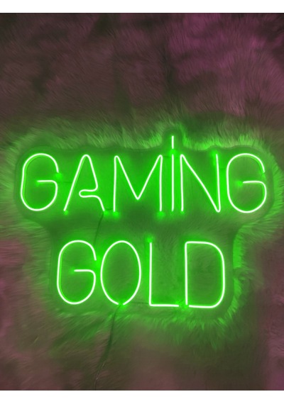 Gaming Gold Gamer Neon Led Tabela 70x50cm