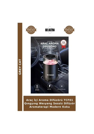 Araç İçi Aroma Difüzörü Tcf01 Qıngyıng Weıyang Sessiz Difüzör Aromaterapi Modern Koku