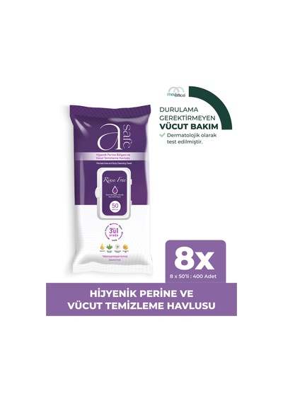 A-safe Hijyenik Perine Ve Vücut Temizleme Havlusu X 8 Adet