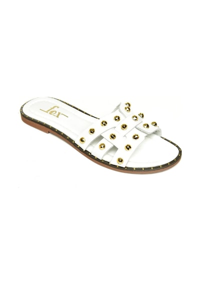 Fox Shoes U291100003 Beyaz Hakiki Deri Kadın Terlik Beyaz-hakiki Deri Çok Renkli