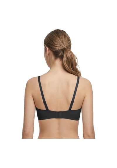 Cottonill Seamless Bra - Lucent Siyah Lazer Kesim Balensiz Ön Çapraz Şerit Detaylı Kadın Sütyen