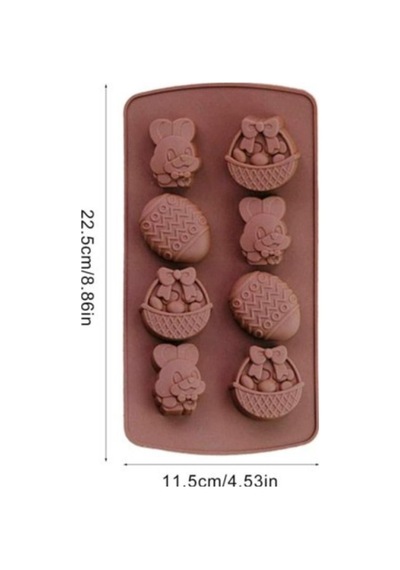 Yumurta Tavşan Paskalya Çikolata Kalıbı 8li Sabun Kokulu Taş Kalıbı Silikon Kalıp Epoksi Buz Kalıbı Goldcakes