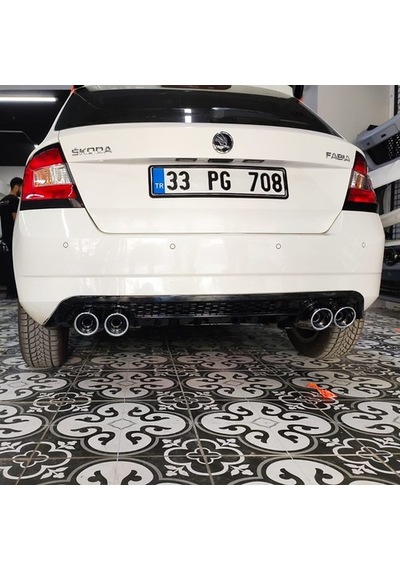 Skoda Fabia Arka Tampon Eki Difüzör 2015-2020 Arası Egzoz Görünüm