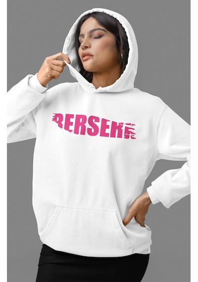 Sevbano Tasarım Berserk Guts Anime Sırt Baskılı Unisex Oversize Penye Hoo beyaz