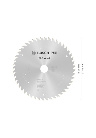 Professional Accessories 1 X Daire Testere Bıçağı Standard For Wood Ahşap, Testere Bıçağı 165 X 20 X 1,5 Mm, 4