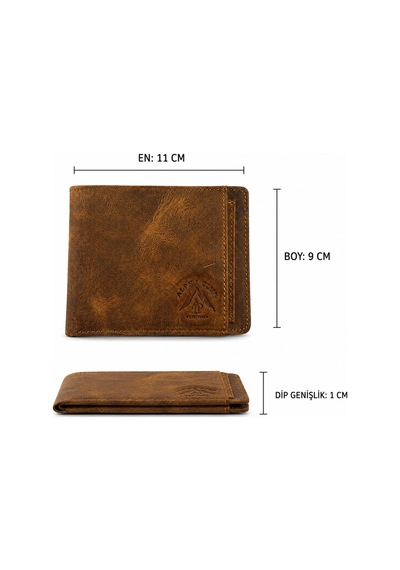 Alphaclub Bag Erkek Hakiki Deri Taba Cüzdan Ve Kartlık