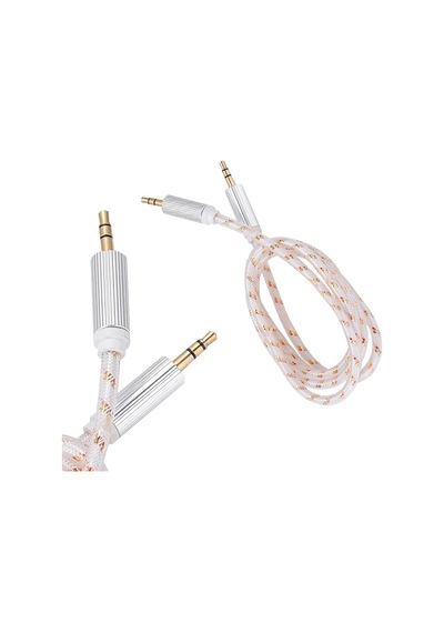 3.5mm Erkek-erkek Stereo 1 Metre Kutulu Altın Örgülü Aux Kablo, Jack Ses Kablosu, Yüksek Kaliteli Ses İletimi