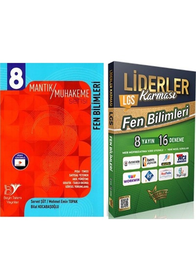 Beyin Takımı Yayınları 8. Sınıf Fen Bilimleri Mantık Muhakeme Serisi Ve Liderler 8 Yayın 16 Deneme Seti 2 Kitap
