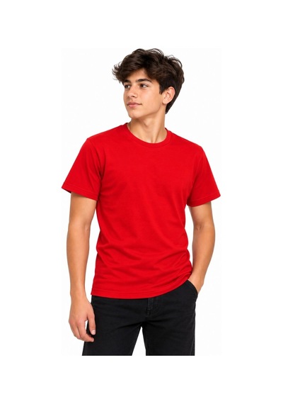 Erkek Çocuk Basic Bisiklet Yaka Kısa Kollu Slim Fit Yazlık Tişört Çok Renkli