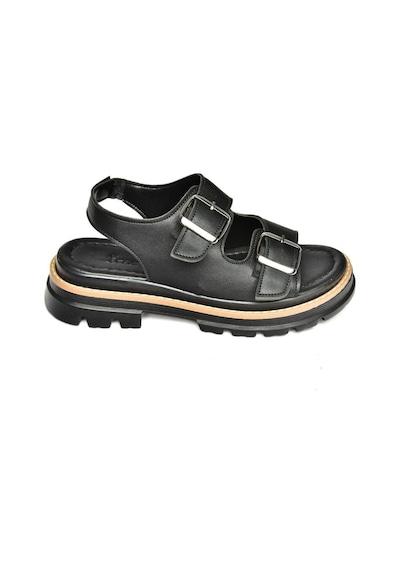 Fox Shoes S996079109 Siyah Kalın Tabanlı Kadın Sandalet Siyah