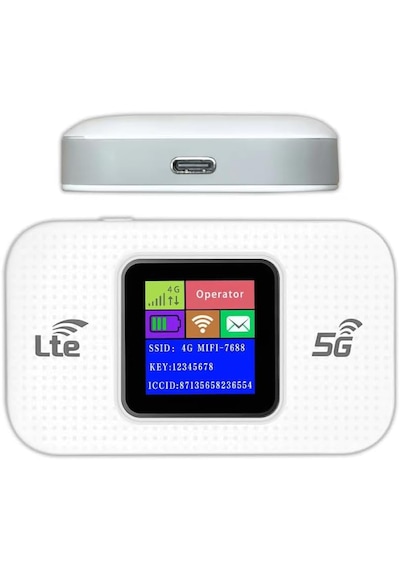 Taşınabilir Modem 5g/4g Lte 300mbps 10 Cihaz Destekli Mobil Router