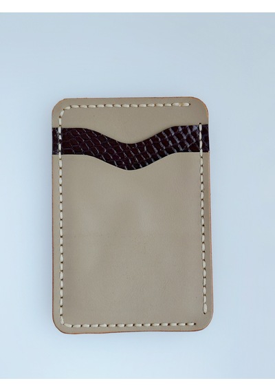 Luna Luster El Yapımı Hakiki Deri Kartlık Yılan Desenli Slim Cüzdan & Kartlık Drc97 Açık Kahverengi