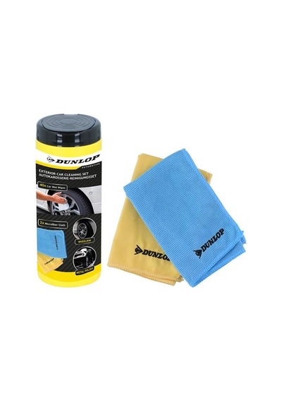 Dunlop Dun102 Araç Temizlik Seti 2 Adet Mikrofiber Bez 35x35 Cm 250 G/m² + 40 Adet Temizleme Mendili