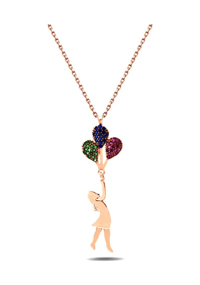 Brezza Lusso Jewelry Gümüş Balonlu Kız Gümüş Kolye Uçan Balon Kız Kolye (433203049) 42 CM