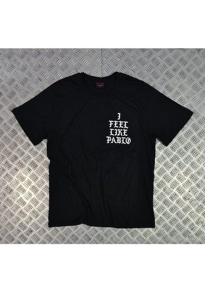 I Feel Like Pablo Baskılı Unisex %100 Pamuk Siyah T-shirt SIYAH