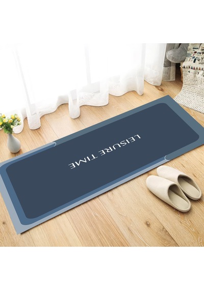 Dijital Kaymaz Yıkanabilir Mutfak Banyo Salon Paspas Halısı Trend Modern Al4002 Indigo