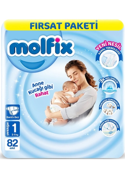 Molfix Bebek Bezi Beden:1 2-5 kg Yeni Doğan 246 Adet