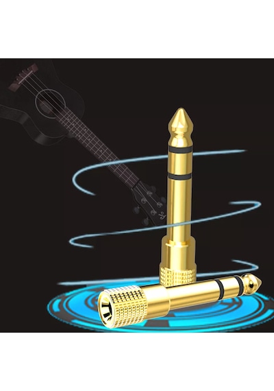 Blue Wings 6.35mm 3.5mm Jack Dönüştürücü Adaptör Altın Kaplama Amfi, Mikrofon, Kulaklık Uyumlu 5 Adet
