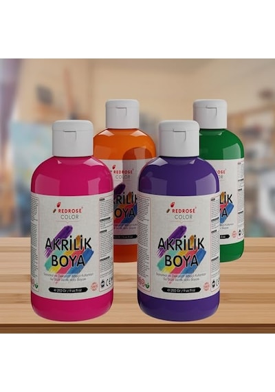 Ara Renkler Akrilik Boya 4'lü Set 4x250 Gr 0,15 L