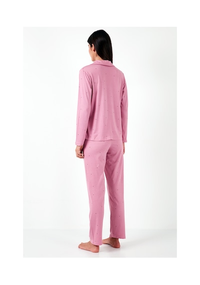 Lela Regular Fit Gömlek Yaka Uzun Kollu Bayan Pijama Takımı 65750701 Pudra Lela Regular Fit Gömlek Yaka Uzun Kollu Bayan Pijama Takımı 65750701 Pudra