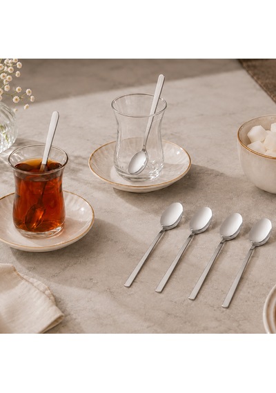 Krc Flame 6'lı Çay Kaşığı Platin