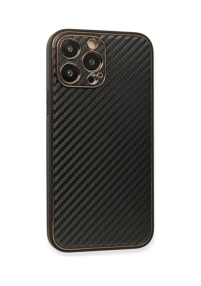 Mey İthalat iPhone Uyumlu 13 Pro Max Kılıf Coco Karbon Silikon - Siyah
