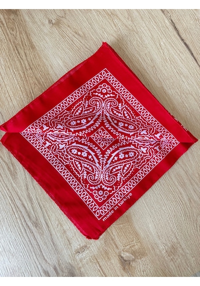 Pamuklu Klasik Desen Unisex Bandana Renkli Bandana Etnik Desenli A Kalite Bandana Kırmızı