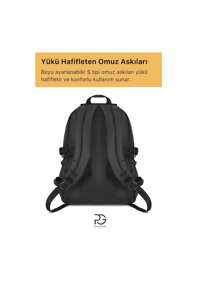 Orijinal Unisex Ortopedik Sırt Destekli Çok Gözlü Geniş Hacimli Lise Ortaokul Büyük Okul Çantası siyah