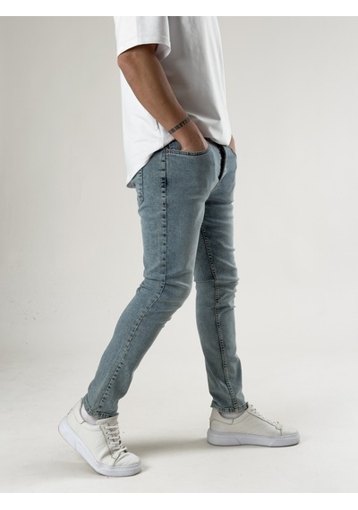 Cocopelli Slim Fit Taşlanmış Mavi Erkek Kot Pantolon Coc2718 Mavi