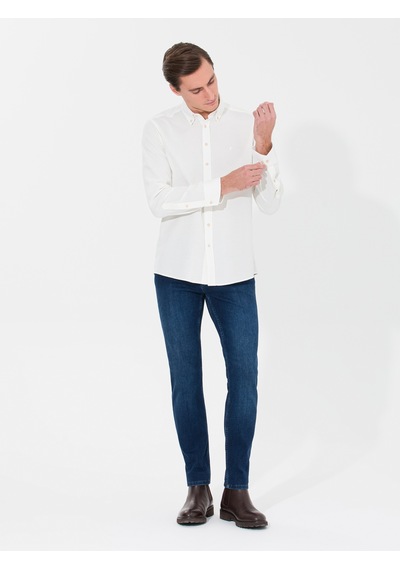 Cacharel Ekru Slim Fit Uzun Kollu Gömlek 15469610
