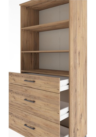 Hyperion Dolap 3 Raflı 3 Çekmeceli 88x44x195 Çam-çam Çam