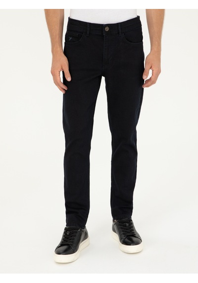 Cacharel Koyu Lacivert Slim Fit Pamuklu Jean Pantolon