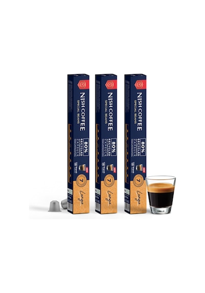 Nish Coffee Kapsül Kahve 6 Lungo 3'lü Set Nespresso Uyumlu -30 Adet Kapsül Kahve