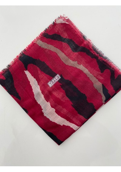 Eyfel Zebra Desen Tülbent Yazma bordo