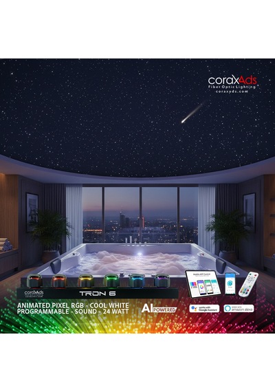 Hamam, Sauna, Spa Aydınlatma Ambiyans Tavan Yıldız Fiber Optik Seti - Mini Çok Renkli