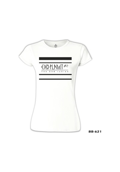 Exo - Exo'luxion Beyaz Kadın Tshirt 001