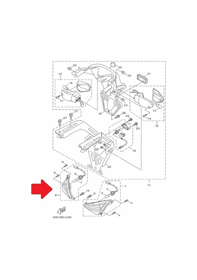 Yamaha Xenter 150 Sağ Ön Sinyal 52s-h3320-00