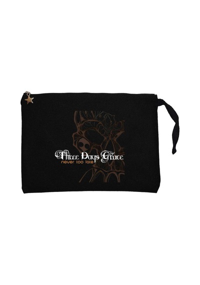 Three Days Grace Never Too Late Siyah Clutch Astarlı Cüzdan / El Çantası