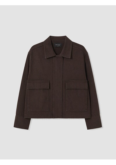 Lcw Everyday Kahverengi Gömlek Yaka Kadın Jean Ceket