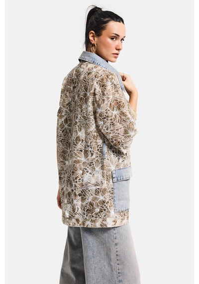 Itsbasic Kadın Kot Kahve 4s6-65 Oversize Özel Tasarım Gül Dantel Detaylı Ceket Gömlek Kot Rengi Itsbasic Kadın Kot Kahve 4s6-65 Oversize Özel Tasarım Gül Dantel Detaylı Ceket Gömlek Kot Rengi