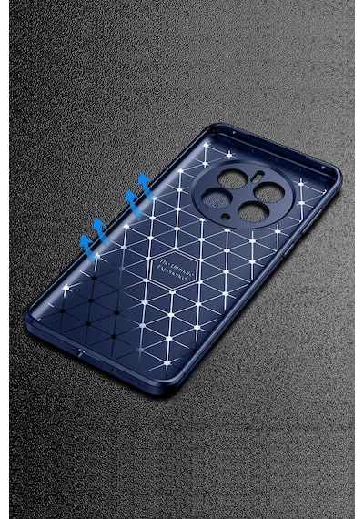 Realme 12 Pro Plus Kılıf Esnek Karbon Desenli Şık Premium Silikon Kapak Ryc/a.f.karbon Lacivert