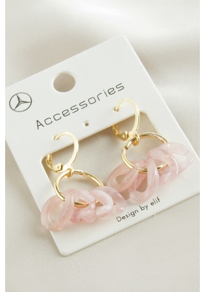 Lexroo Plastik Zincir Küpe - Açık Pembe