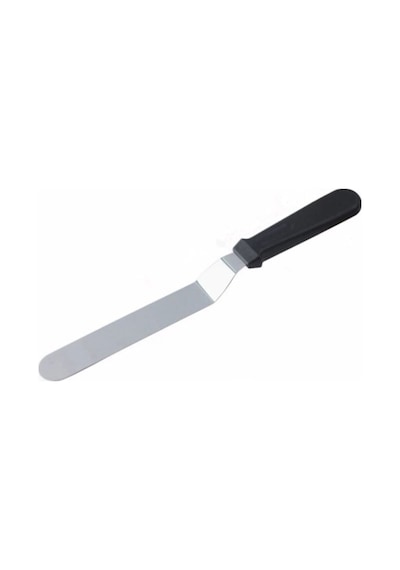 Eğik Pasta Sıvama Spatulası Metal 33 Cm Gri
