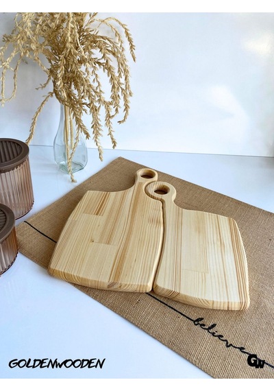 Doğal Ahşap Sunum Tabağı Geçme Ahşap Sunumluk Beyaz Çam Boy:34cm En:17,5cm Boy:29cm En:14cm
