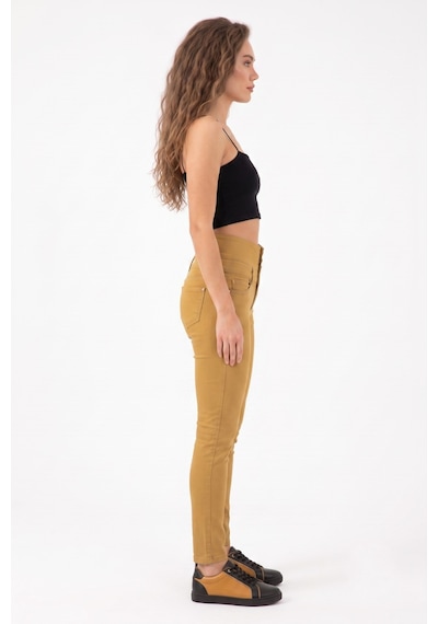 My Style Kadın Yüksek Bel Kanvas Pantolon 01575 Bgl-st05670 Safran