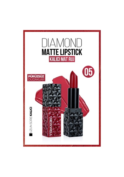 New Well Diamond Matte Lipstick Kalıcı Mat Ruj 05