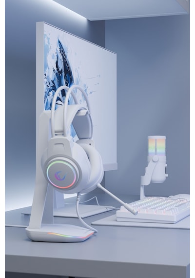 Kipchak Gaming Mikrofonlu Oyuncu Kulaklığı Beyaz Rgb Led 7.1 Rm-k55